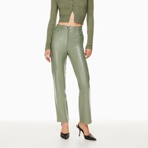 Green Textured Aritzia Melina Pants